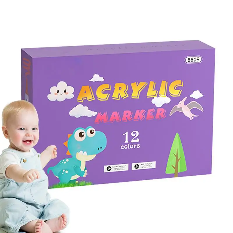 

Acrylic Paint Markers Paint Pen Acrylic Permanent Paint Marke Water Marker Soft Tip Quick Drying Graffiti Marker For Canvas &