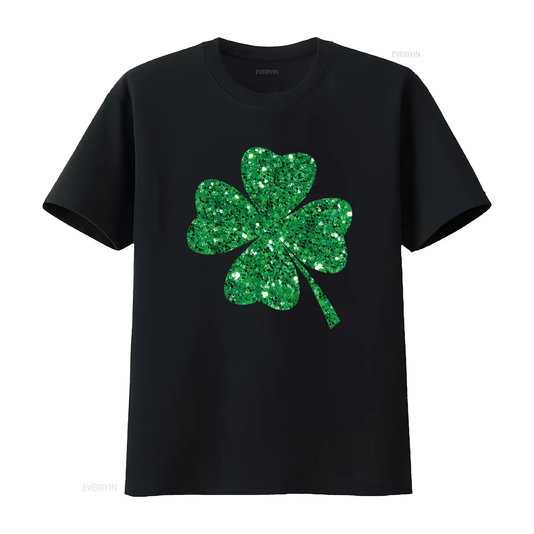 Sparkle Clover Irish T Shirt For St Patricks Pattys Day vintage Washed Casual Stylish Stretched Soft streetwear homme
