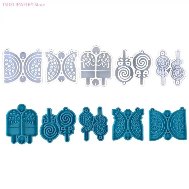 

62KE 5PCS Silicone Earring Mold Earring Resin Mold Jewelry Making Tool for DIY Lover