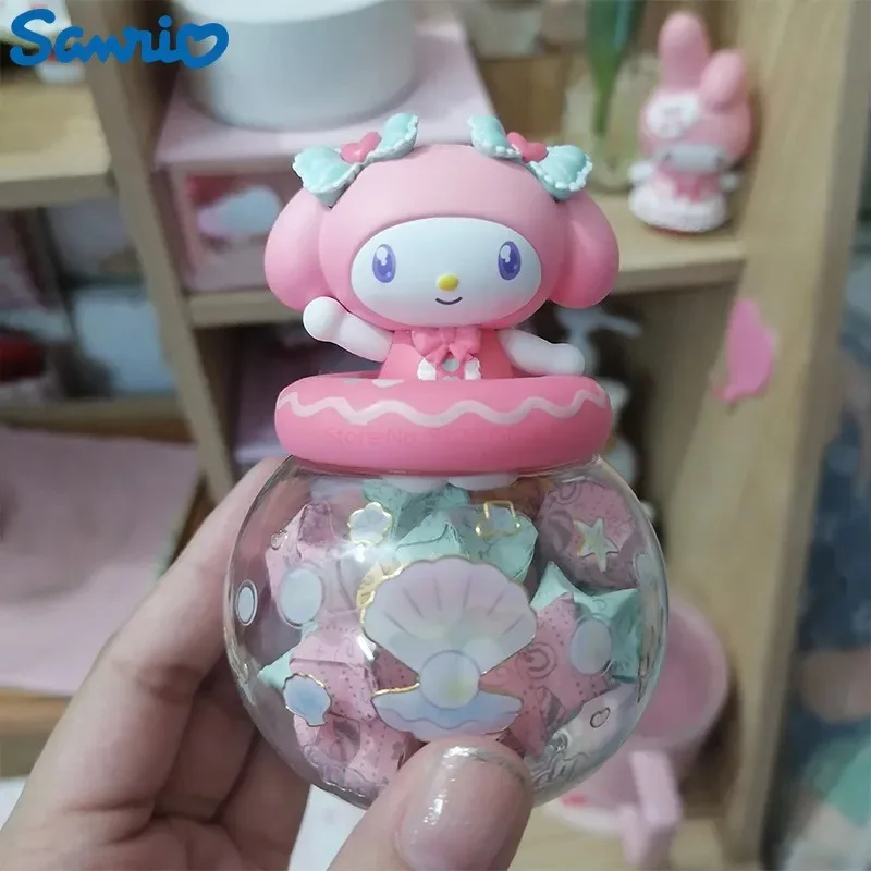 Sanrio Genuine Mysterious Box Minio Ocean Pearl Series Storage Jar Blind Box Melody Kuromi Diy Desktop Model Decoration Kawaii