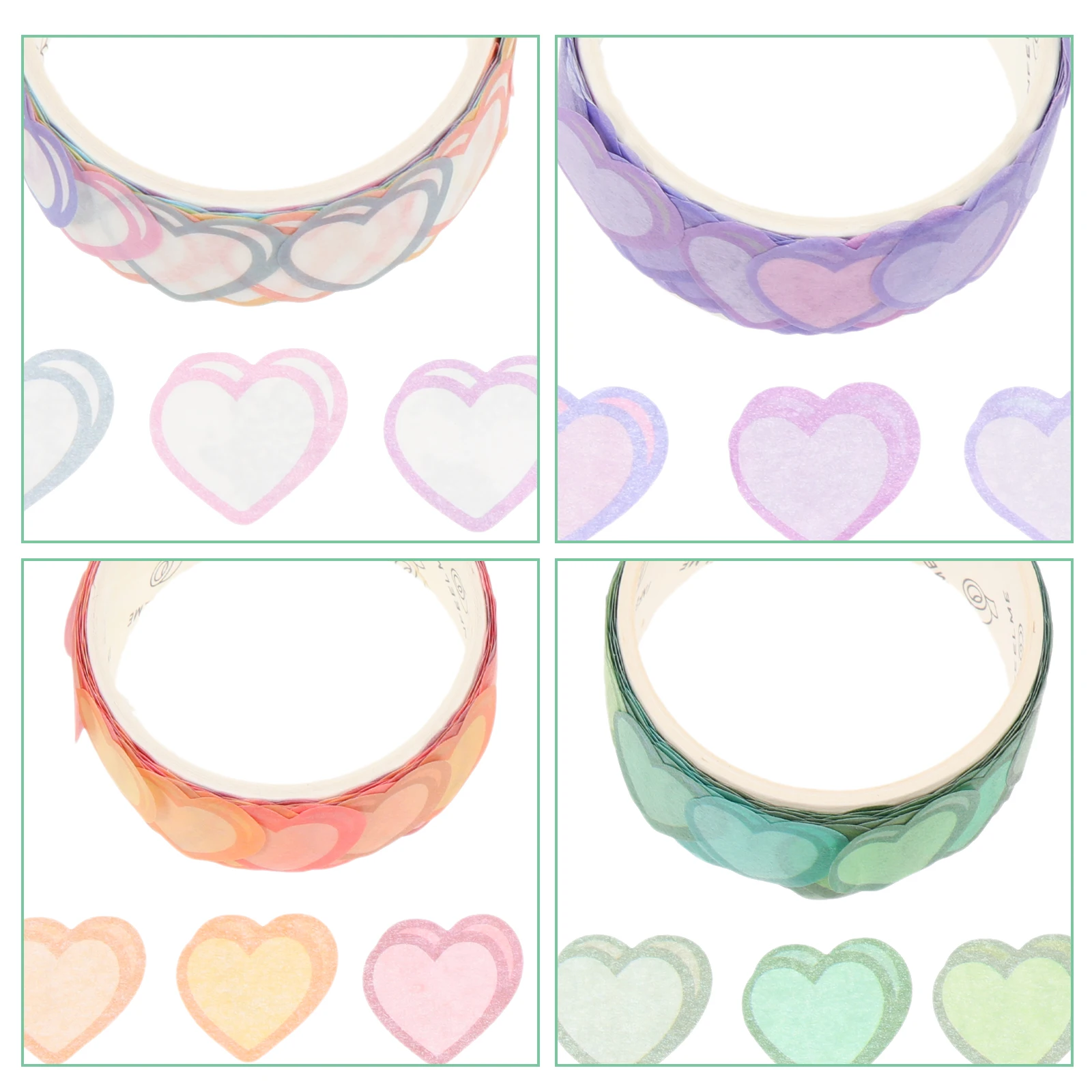 

6 Rolls Heart Shaped Washi Tape Decorative Stickers Craft DIY Projects Scrapbooking Journal Photo Frame Valentine Gifts Labels