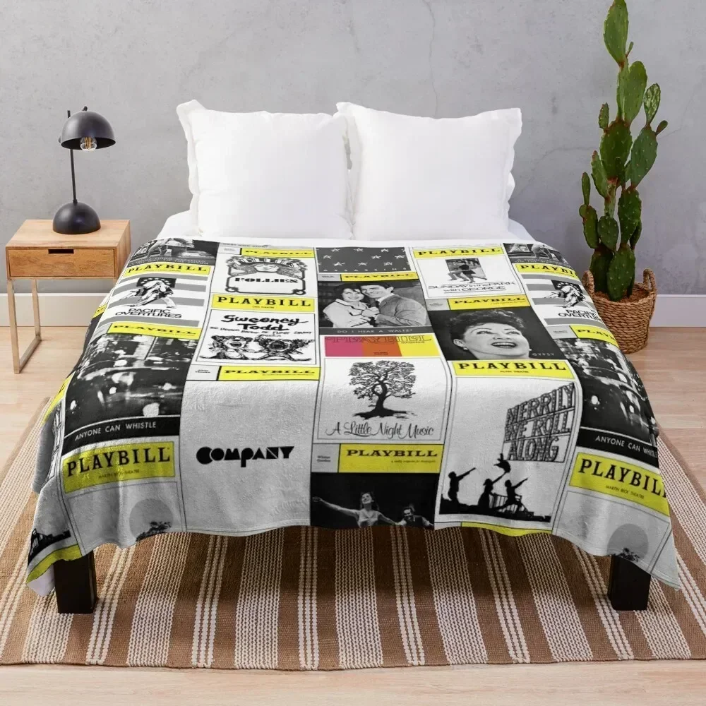 Musical Playbills Throw Blanket Decoratives Heavy for winter Blankets