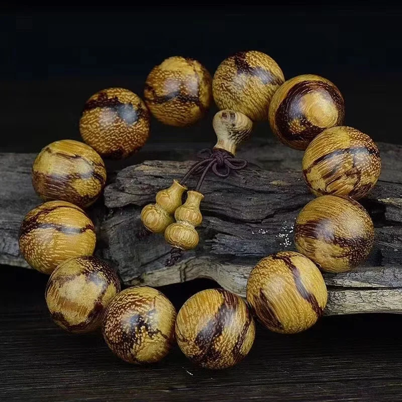 

Bracelet 20mm Leather Pattern Wooden Prayer Beads Men's and Women's Old Materials Sandalwood Rosewood