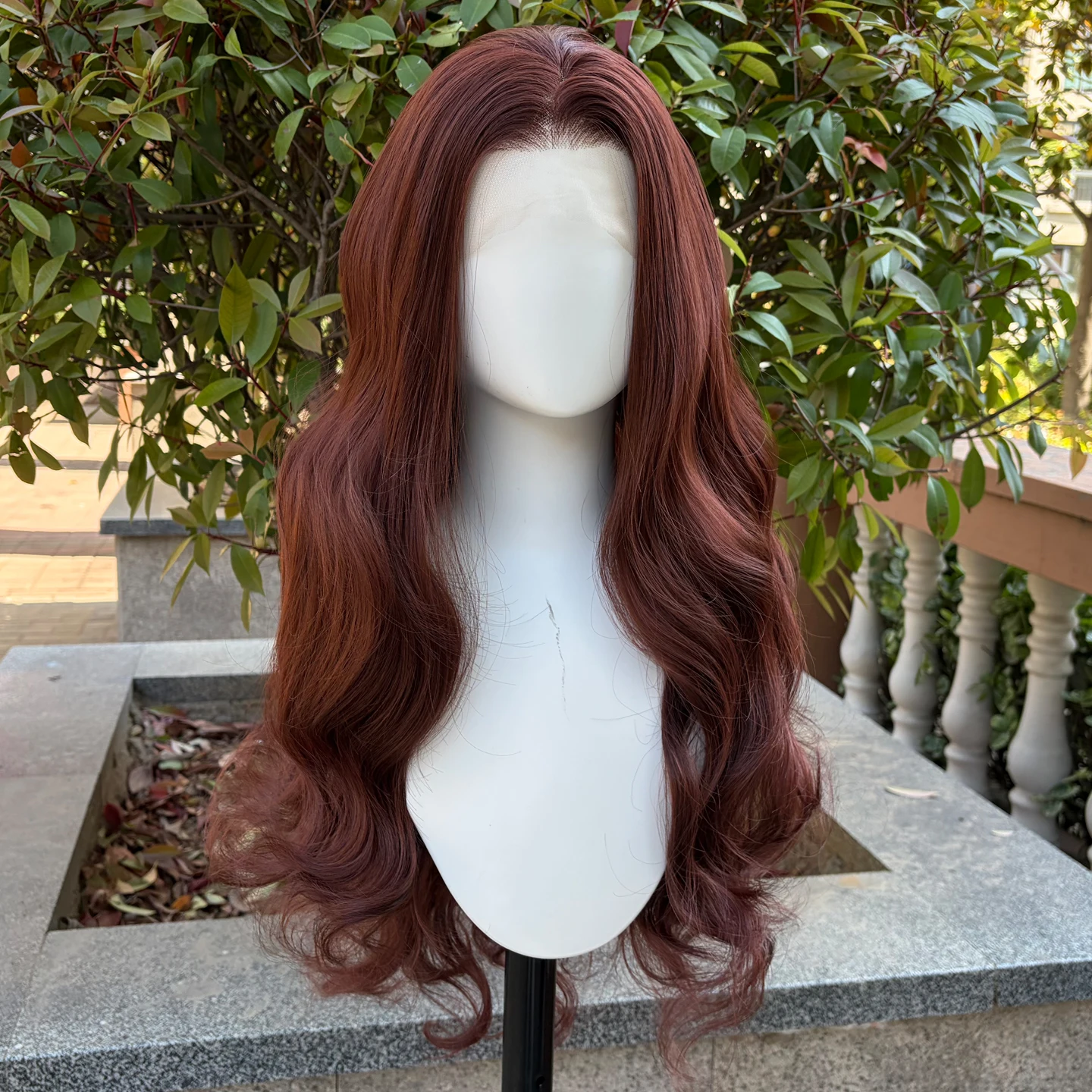 Red Wig Long Synthetic Lace Front Wig Natural Wavy Hear Resistant Cosplay Wigs Body Wave Synthetic Hair Wig for Women