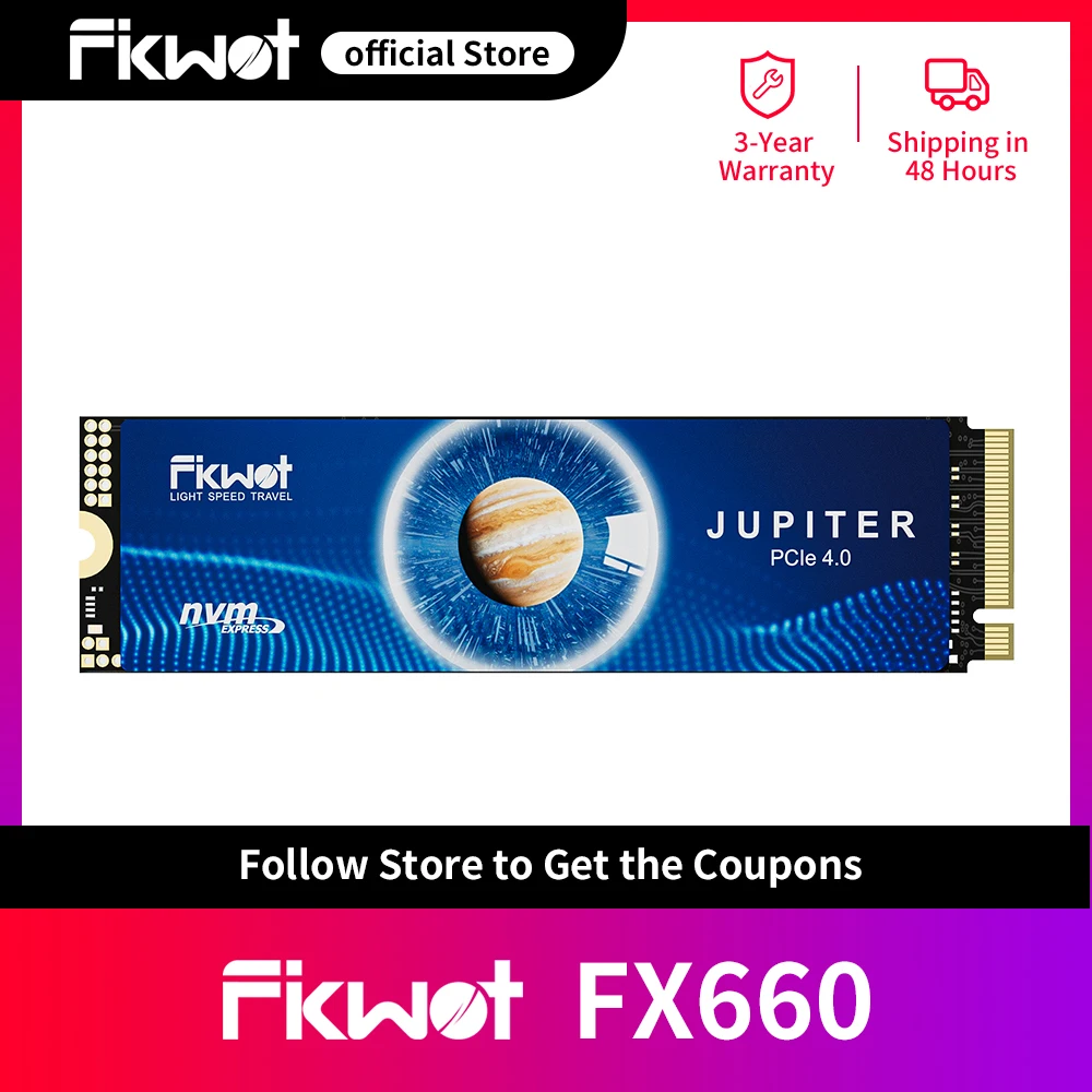 

Fikwot FX660 M.2 2280 SSD nvme PCIe4.0 5200MB/s 3D NAND QLC 1TB 2TB solid state drive ssd for PC laptop desktop PS5