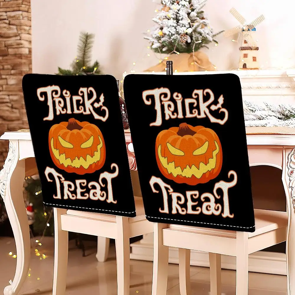 1pcs Halloween Theme Printed Chair Cover Classic Horror Pumpkin Castle Series Chairs Case For Home Halloween Party Decoration