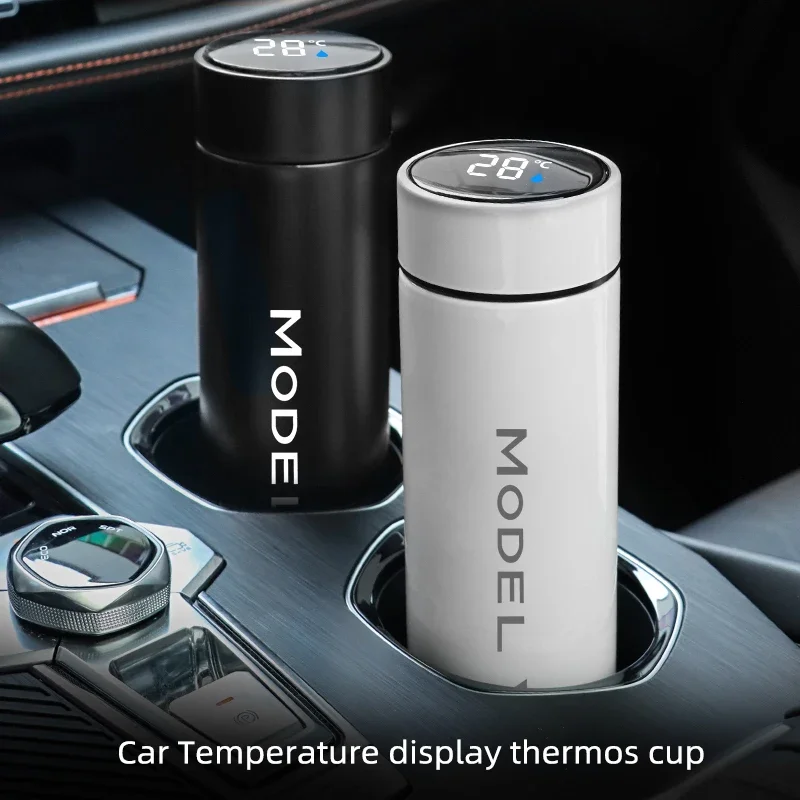 Car 500ml Intelligent Temperature Display Insulating Cup For Tesla Model 3 Model Y Model X Model S Auto interior Accessories