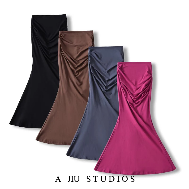 

Kardaian Sle Высокая талия Slim Fit Fi Tail Юбка Сексуальная f Длина Женская эластичная облегающая длинная юбка Street Faion 2025 ...