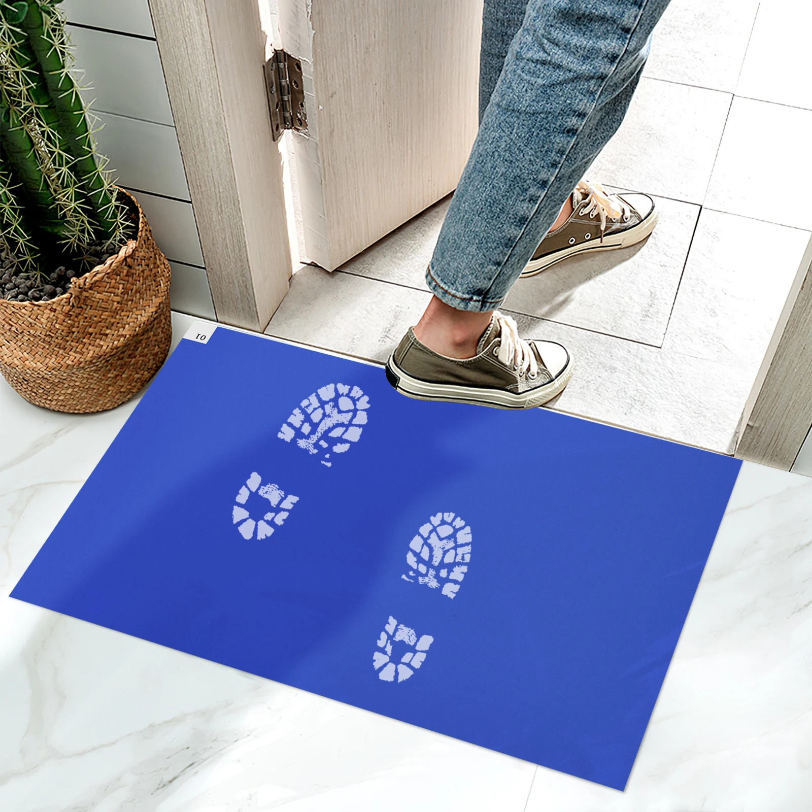 

Sticky Dust Mat 30 Sheets Disposable Peel-off Home Door Entrance Floor Mat Office Blue Waterproof Glue Traps Dirt Debris Highly