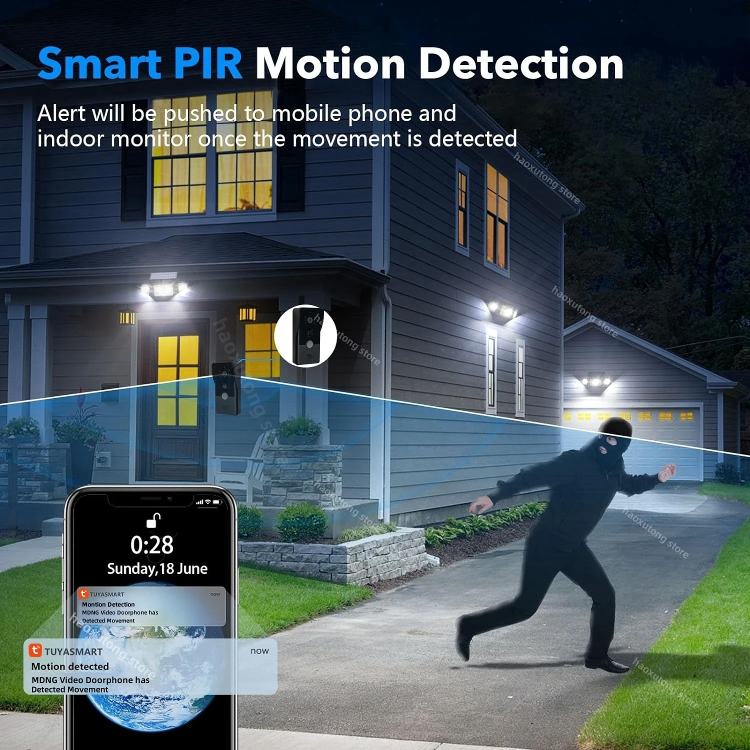 2 Drähte Tuya Wifi Video Intercom System 1080P Smart Home Video Türsprechanlage 10 "Farbe Touch Screen Drahtlose Türklingel wohnung