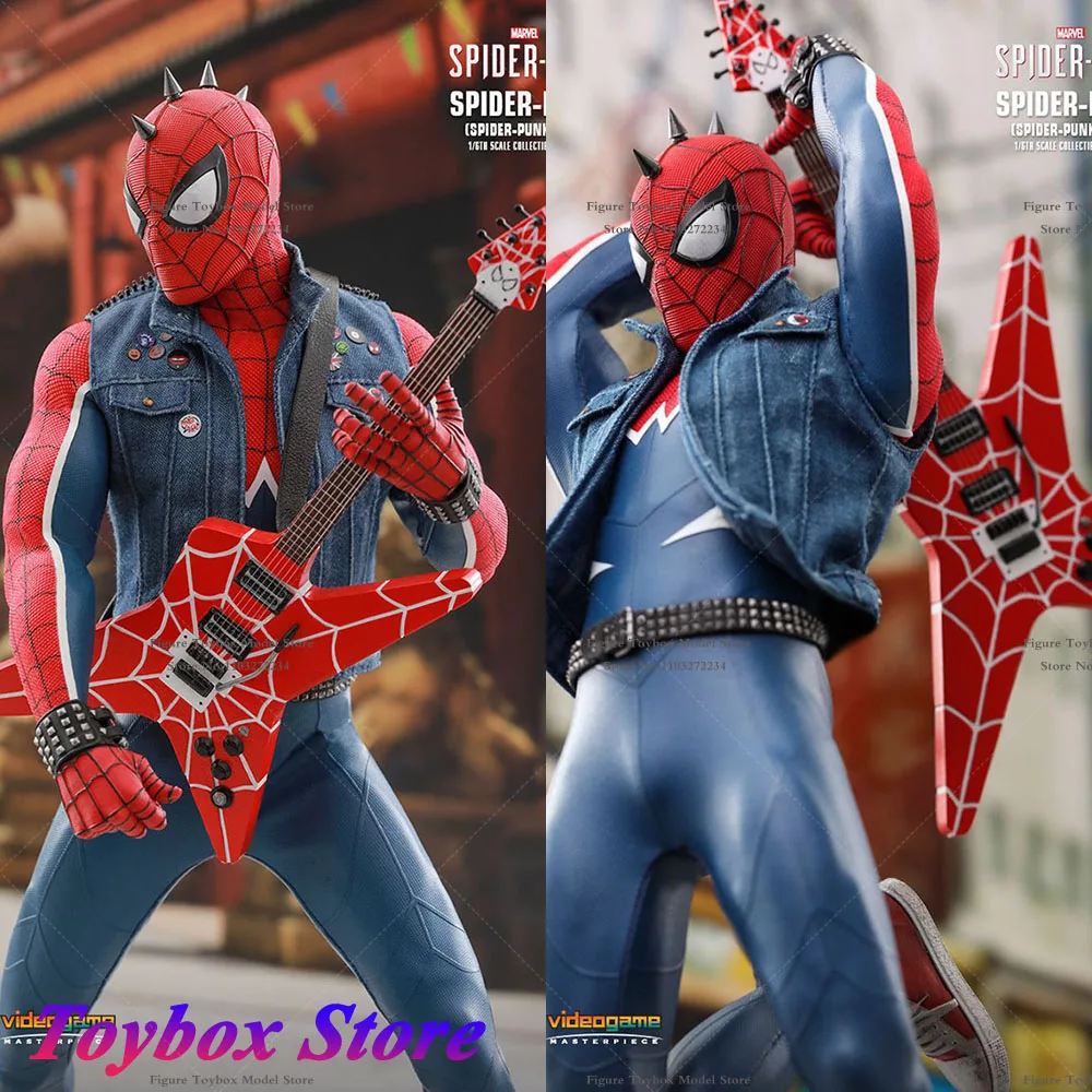 

HT HotToys VGM32 1/6 PS4 Game version Spider-Man Spider-Punk Suit Full Set 12 inch Model Toys for Fans Holiday Gifts