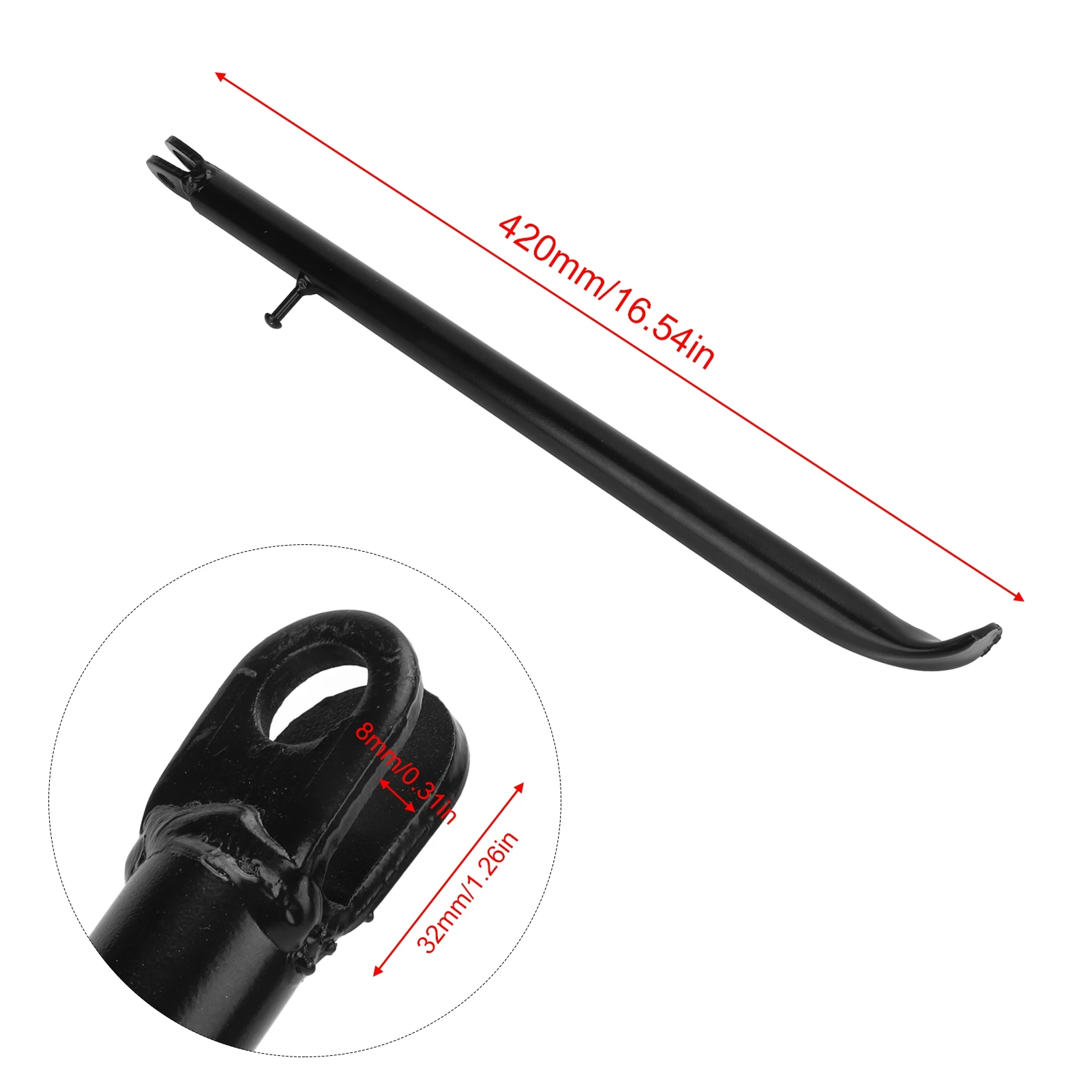 420mm/16.54in Motorcycle Side Kickstand Replacement for Apollo 125cc 110cc 140cc Dirt Pit Bike CRF50 70 Side Foot Stand Support view 6