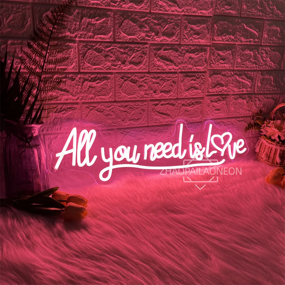 كل ما تحتاجه هو الحب النيون الفن ديكور للتعليق على الحائط Led أضواء النيون تسجيل لحفل الزفاف غرفة نوم المنزل جدار الزينة #2