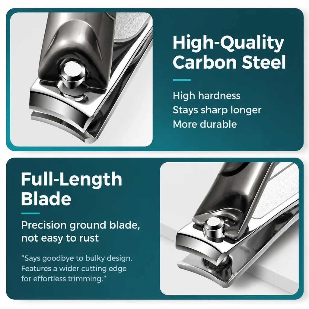 Nail clippers and toe nail clippers, suitable for thick or ingrown nails. Black in color. Suitable for both men and women