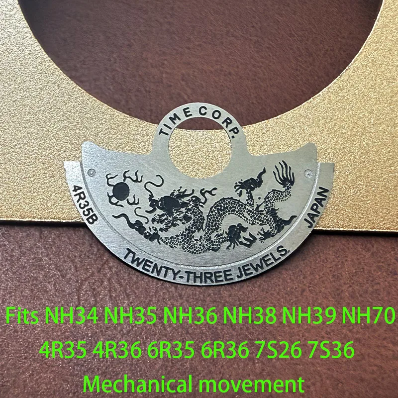 NH35 NH36 Chinese Draak Automatische Hamer Rotor Metalen Patch Past NH38 NH39 4R35 6R 7S Beweging SKX007 Horloge Reparatie Guard Onderdelen