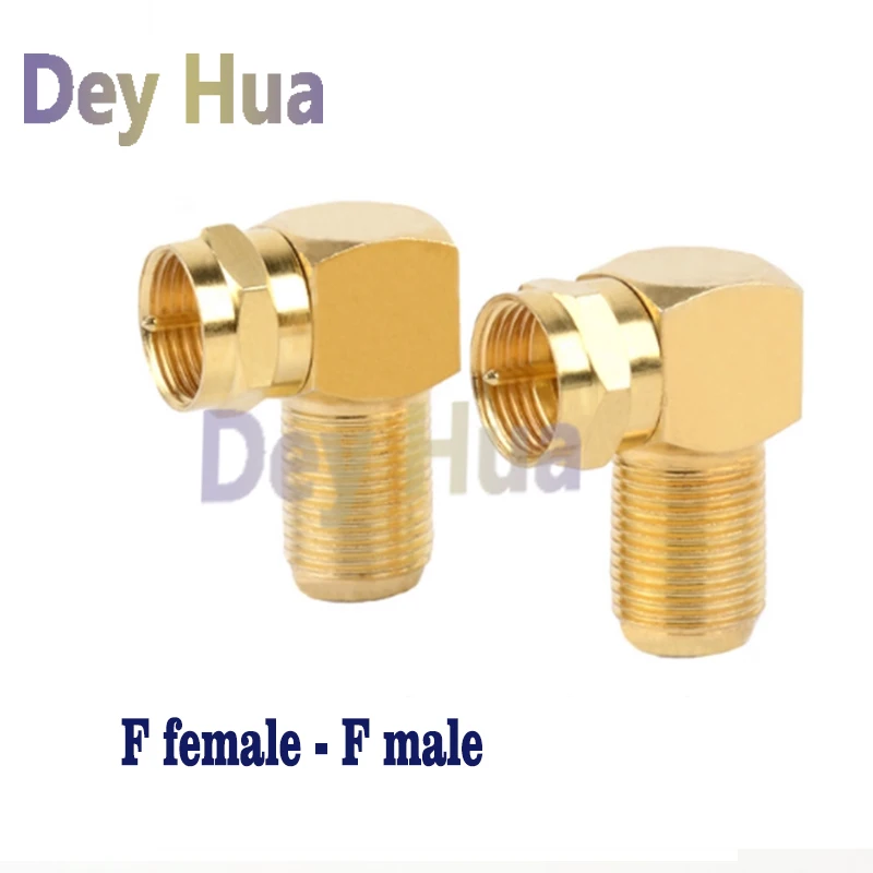 10/100Pcs F female to F male F-head revolution F-mother 90 degree cable TV set-top box conversion adapter right angle bend FJ/FK