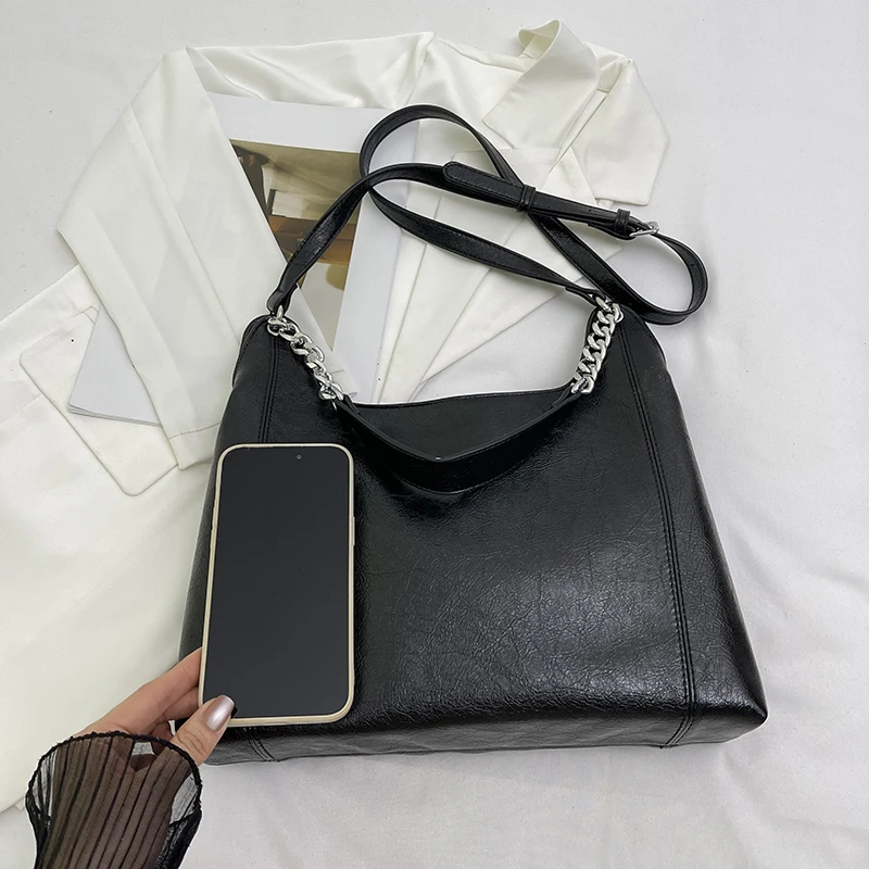 Effen Kleur Pu Lederen Grote Capaciteit Dames Draagtas Ketting Schoudertas Crossbody Tassen Bolsos De Mujer Kurt Geiger Bags Portemonnee