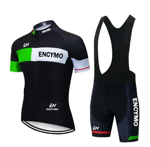 2022 new Green  Pro Bicycle Team Short Sleeve Maillot Encymo Men's Cycling Jersey Summer breathable Cycling Clothing Sets