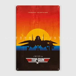 Top Gun Metal Sign Pub Bar Cave Funny Plaques Tin Sign Poster