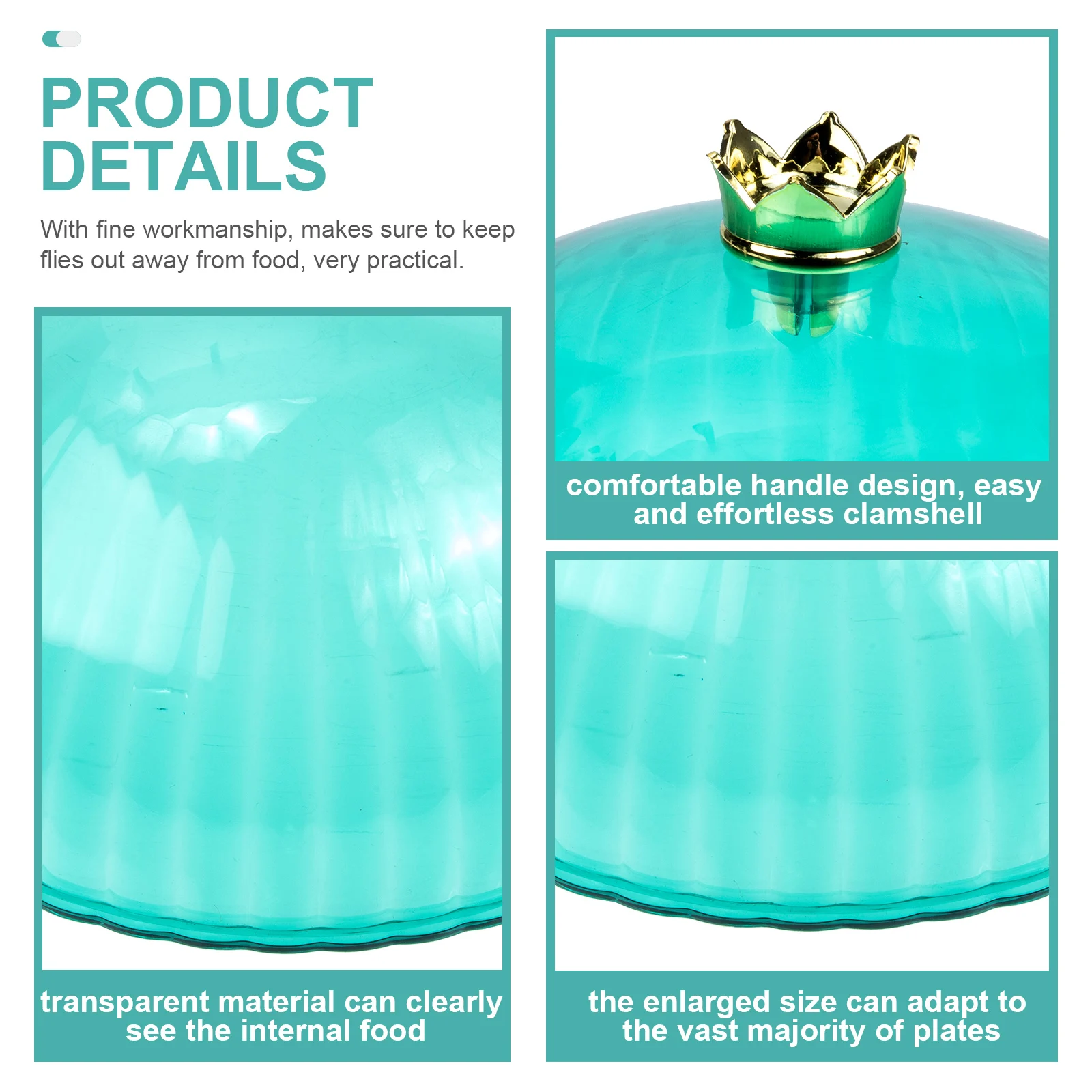 

Household Food Cover Vegetable Protector Dish Dome Sturdy Thick Material Visible Practical Storage Easy Use Dish Cover