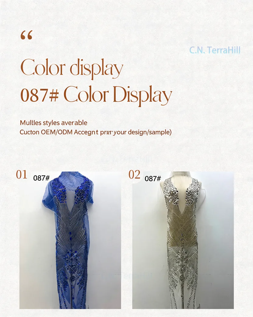 Handmade Beaded Sequin V-Neck Evening Dress, Luxury Embroidered Patchwork Long Gown for Women