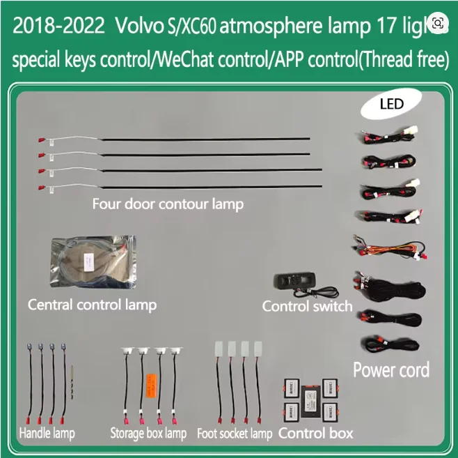 

Ouchuangbo RGB Ambient Lights для S60 XC60 Атмосферная лампа интерьерная