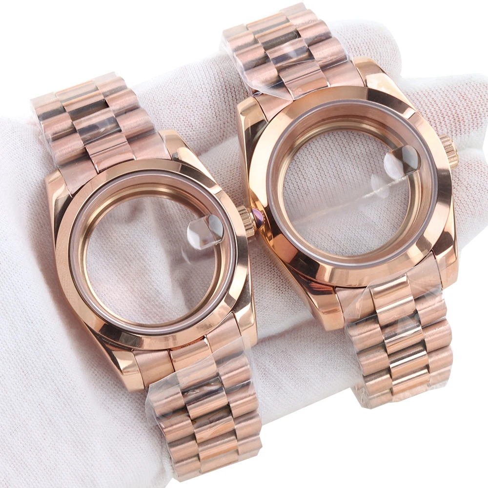 

Stainless Steel 36mm 39mm Watch Case Presidential Bracelet For Seiko NH35 NH36 Movement Sapphire glass Datejust NH35 Watch Case