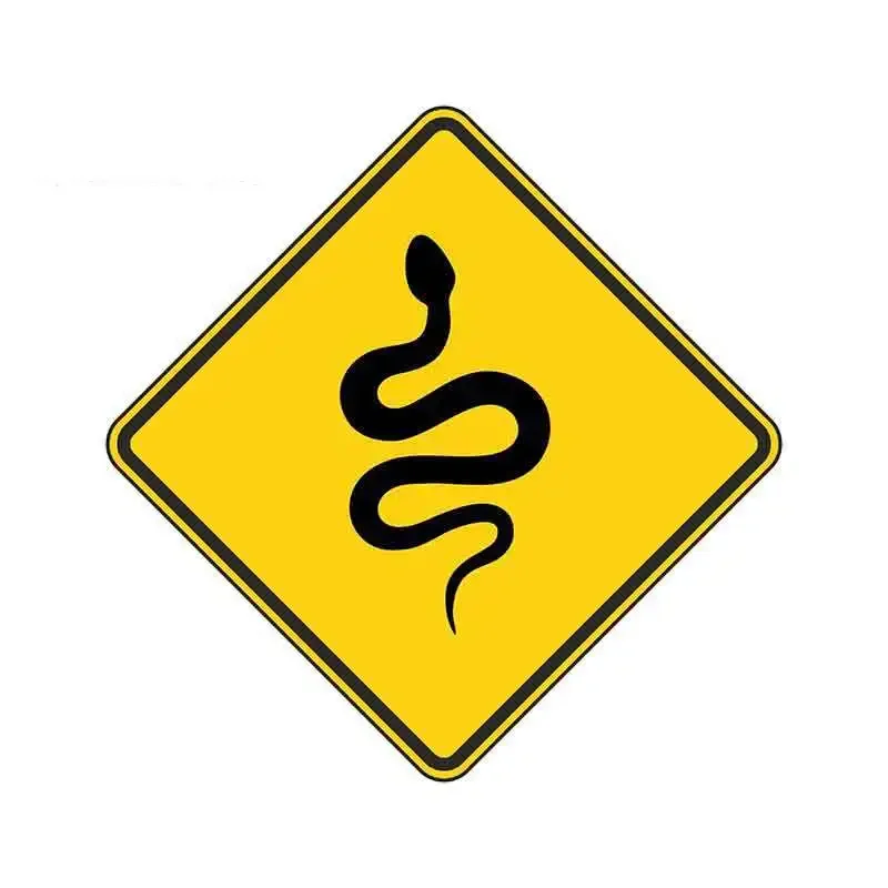 

Car Styling Snake Warning Sticker Car Bumper Decal Caution Yellow Hunting Forest Gun Hunt Car Sticker 30cm Covering scratches
