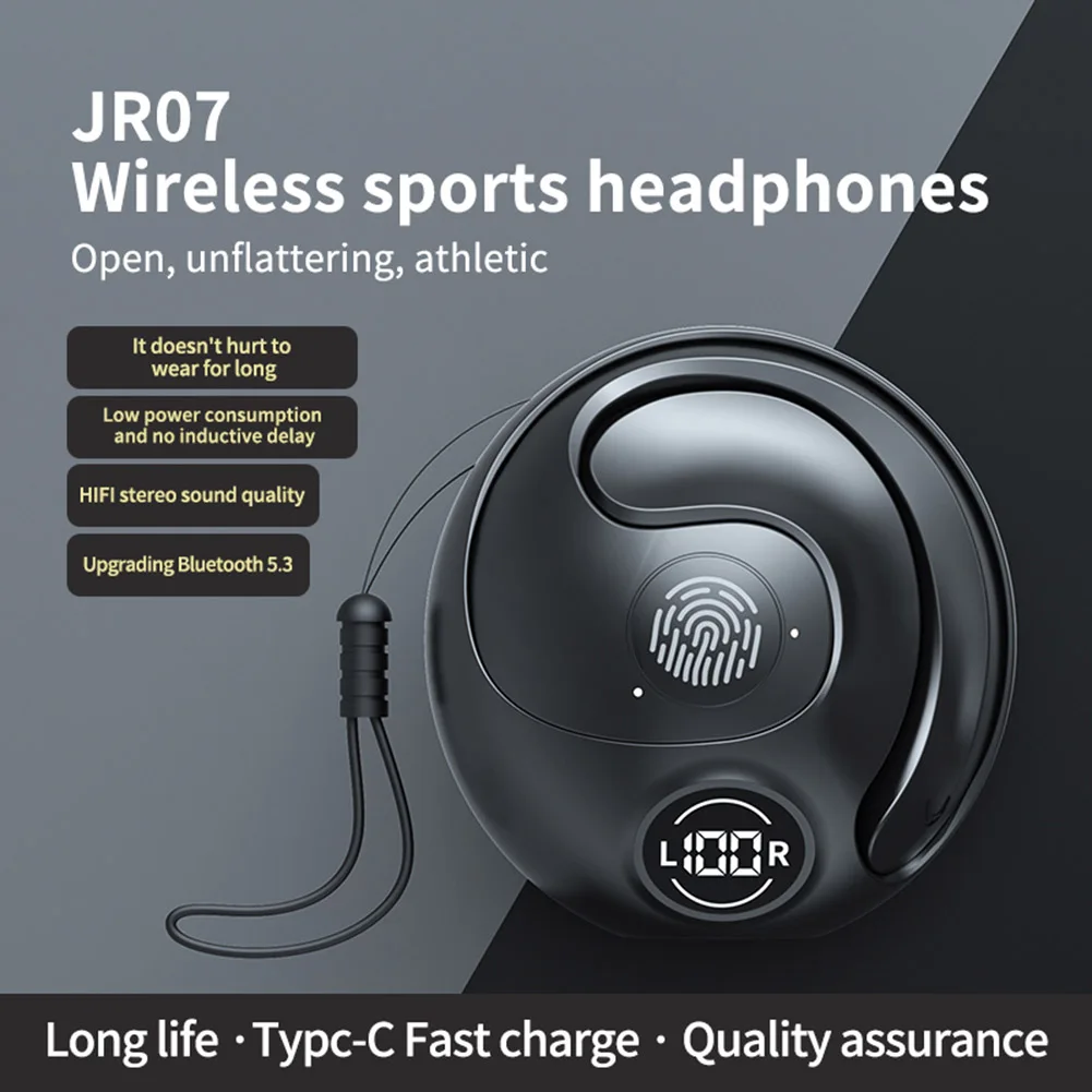 JR07 OWS Bluetooth 5.3 Earphone Wireless Headphones with Mic Ear Hooks Stereo Music Earbuds for Iphone Xiaomi Sports Earphones