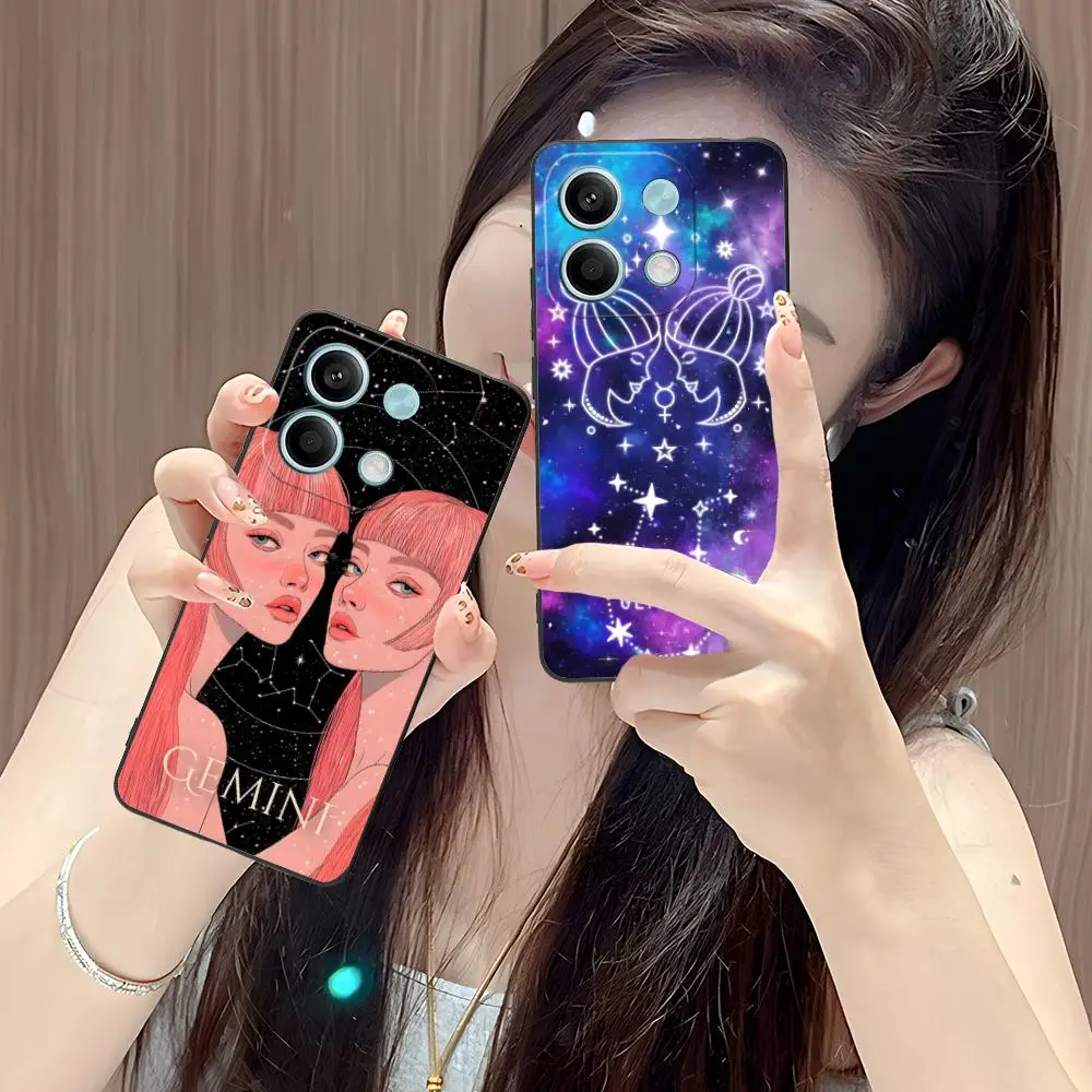 

Чехол для телефона с изображением знака зодиака Близнецов для POCO F7 F6 F5 F4 F3 F2 Pro GT C75 C71 C65 C61 C40 Pro Ultra, с ярким принтом