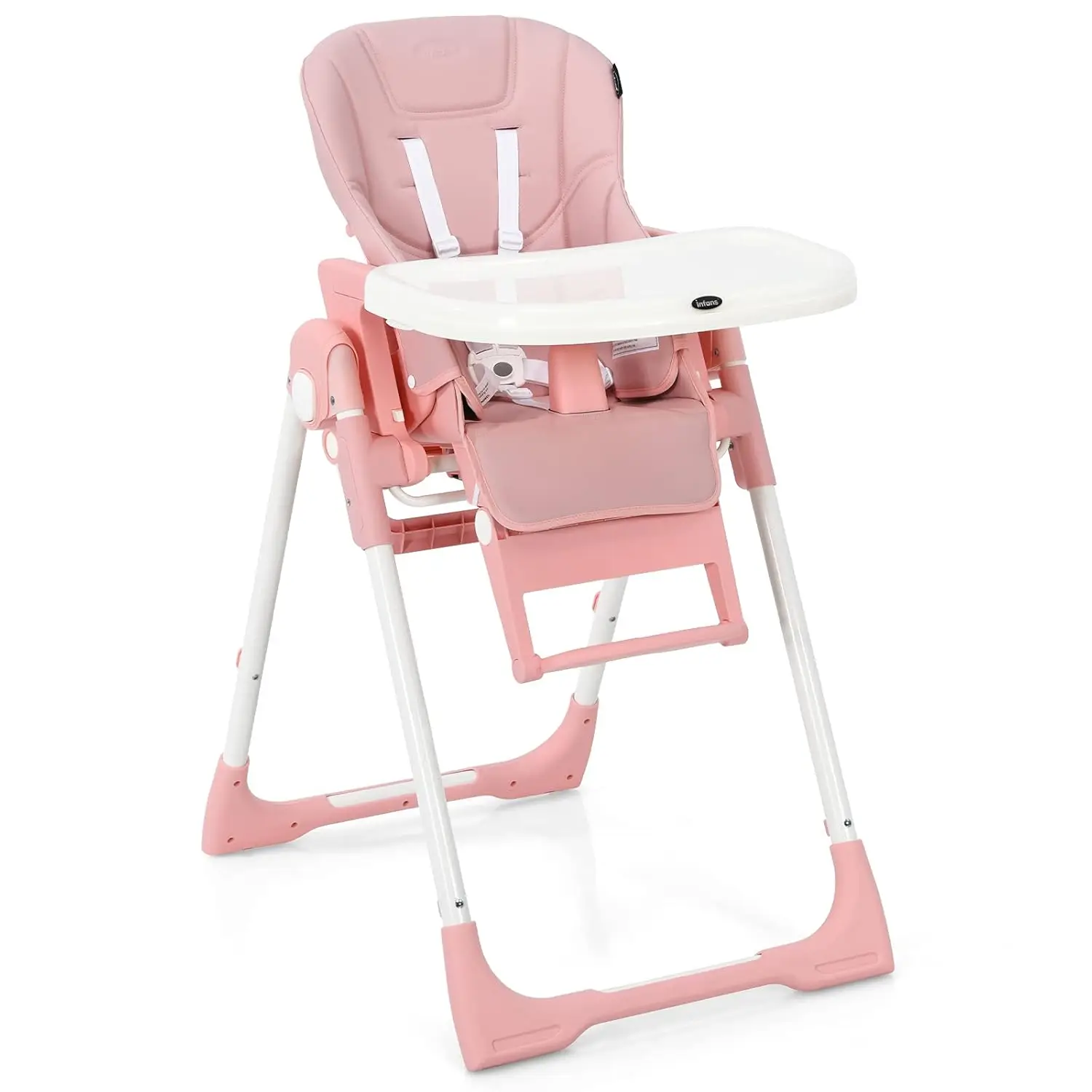 4 in 1 High Chair–Booster Seat, Convertible Highchair w/Adjustable Height and Recline,Removable Tray,