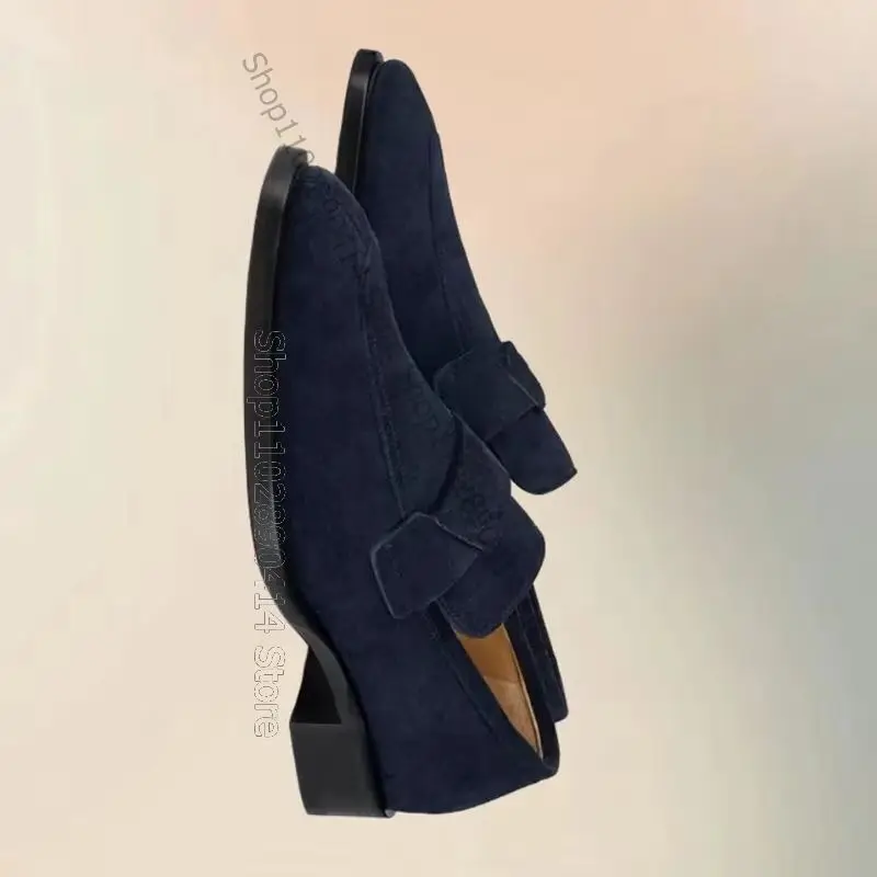 

Navy Blue Sewing Design Black Sole Loafers Fashion Slip On Men Shoes Luxury Handmade Party Feast Banquet Office Men Casual Shoes