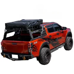 Custom Stainless steel New Style Cargo Support Aluminum Basket Roof Rack Roll Bar With Light For  Hilux Revo