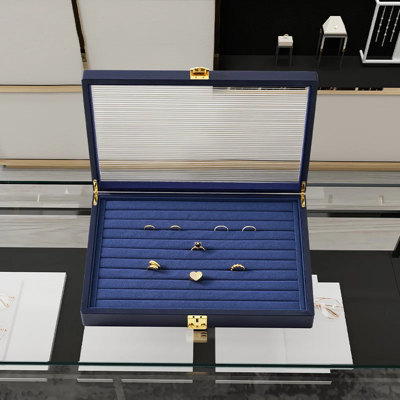 

Oirlv Leather Jewelry Box Premium Jewelry Organizer Box with Transparent Lid Drawer Jewelry Display Box Fashion Organizer Case