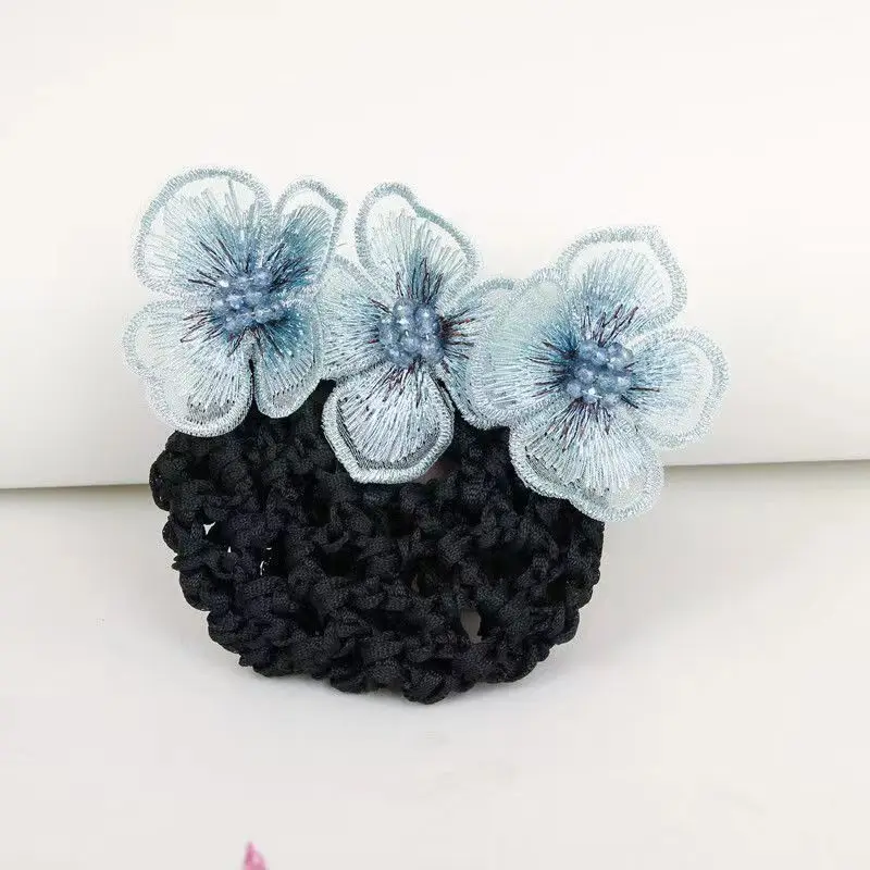 Fashion Elegant Flower Detachable Hair Net Hairpin Back Brain Spoon Spring Clip Headwear Hair Accessories for Women Gift Tiaras