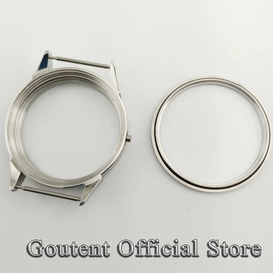 Goutent 42mm Brushed Watch Case Suitable Sterile Steel Case for 6497/6498 Seagull ST36 Mechanical Watch Shell Watch Parts