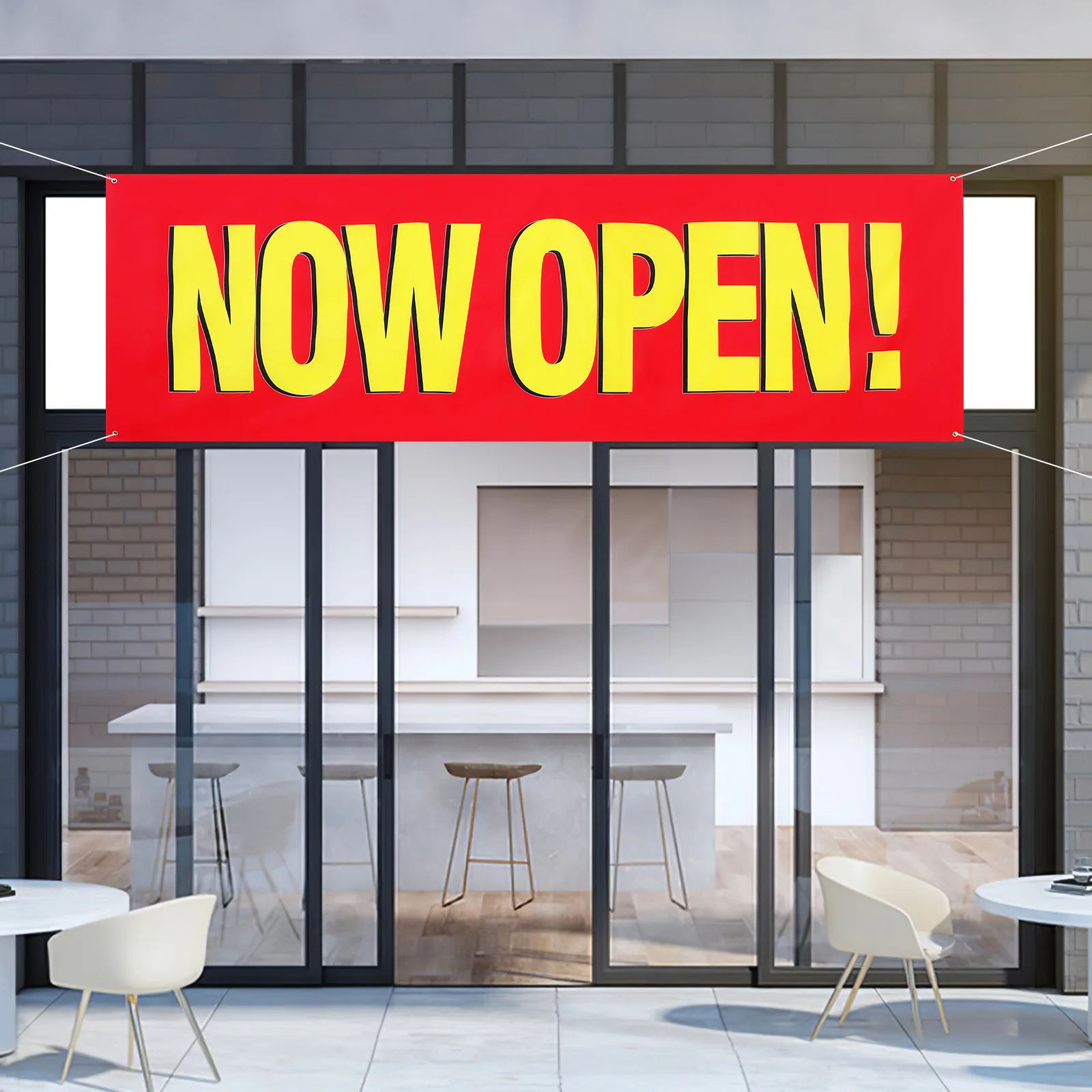 

1 Set Hanging Open Banner Large Outdoor Flag Polyester High Visibility Opening Sign For Business Shop Restaurant Party