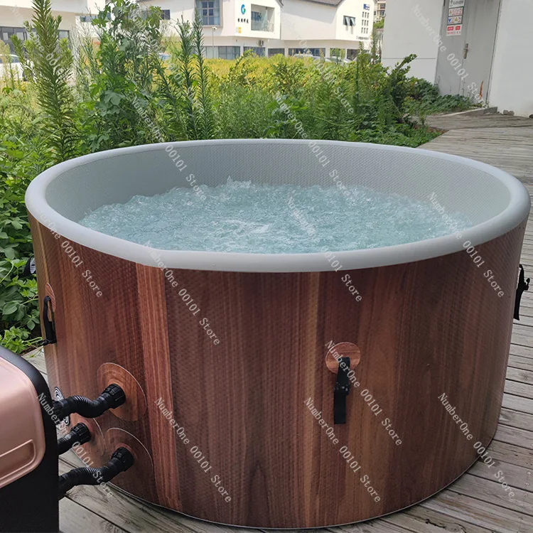 Outdoor inflatable bubble spa pool - whirlpool hot tub with constant temperature heating and massage