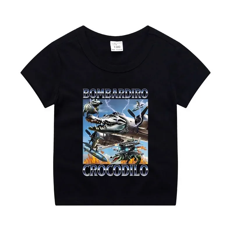 Brainrot italien T-shirt à manches courtes Tung Tung Tung Sahur T-shirt drôle Meme vêtements d'été dessin animé mignon hauts