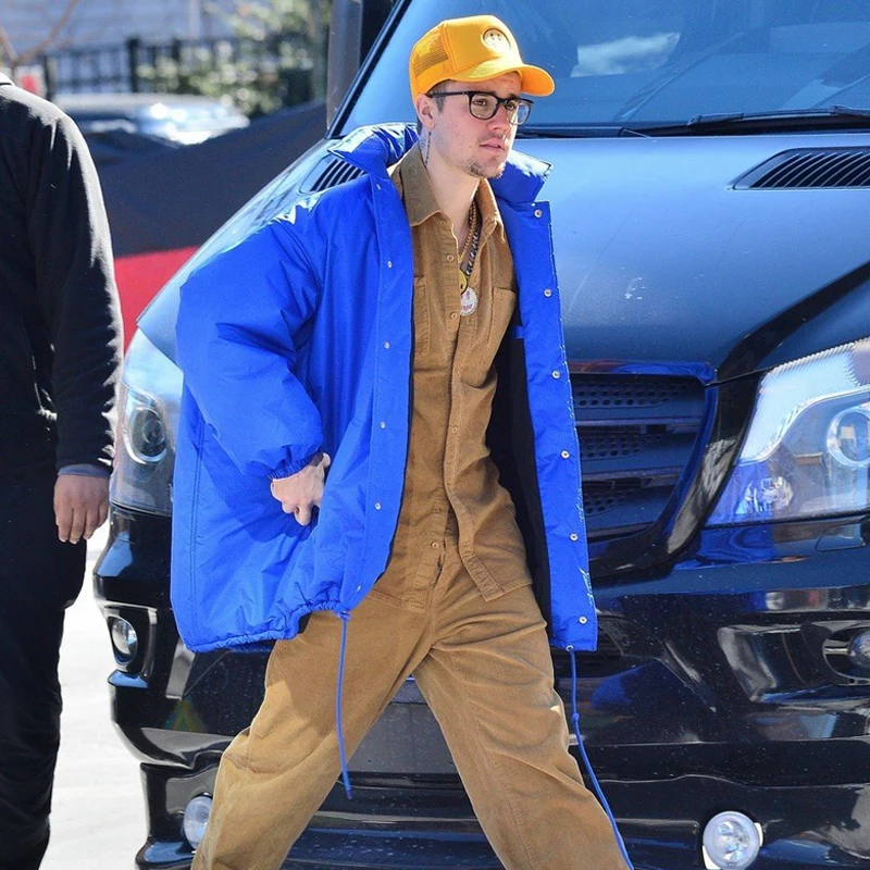 

Женская теплая хлопковая куртка Hailey Bieber в уличном стиле, свободного кроя, с отложным воротником, на одной пуговице, утолщенная, с длинными рукавами, в стиле хип-хоп