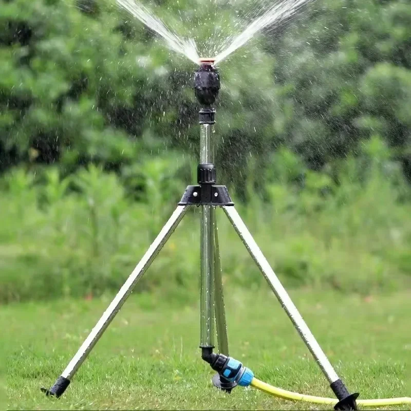 360 Rotary Agricultural Irrigation Tripod Lawn Garden Sprinkler Garden Irrigation Supplies Telescopic Sprinkler Head on Tripod