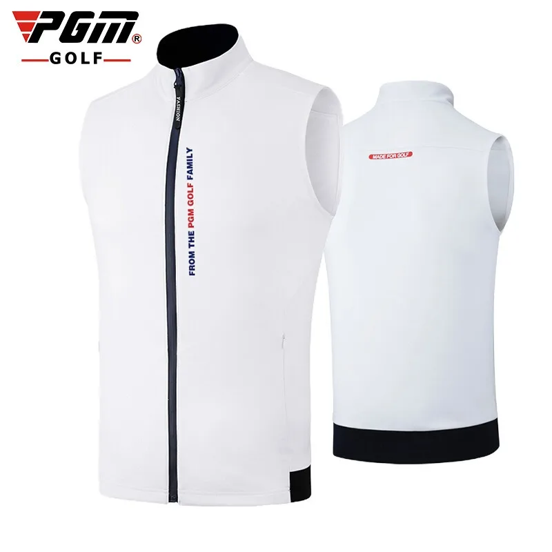 PGM Men's Golf Vest Windproof Full Zip Sleeveless Jacket Thermal Warm Golf Waistcoat Lightweight Stretch Outdoor Sports Vest
