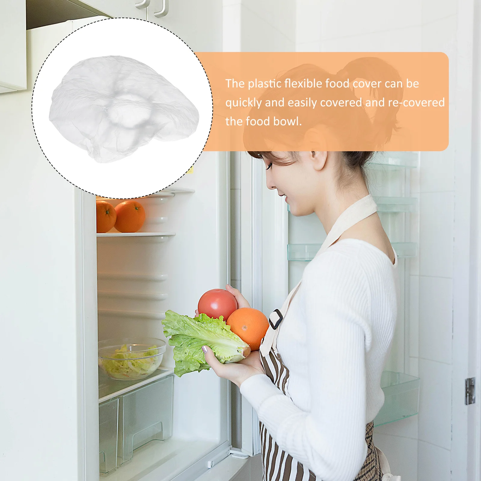 

300Pcs Food Freshness Covers Plastic Elastic Bowl Covers Airtight Reusable Storage for Fruits Leftovers Wrap for Various