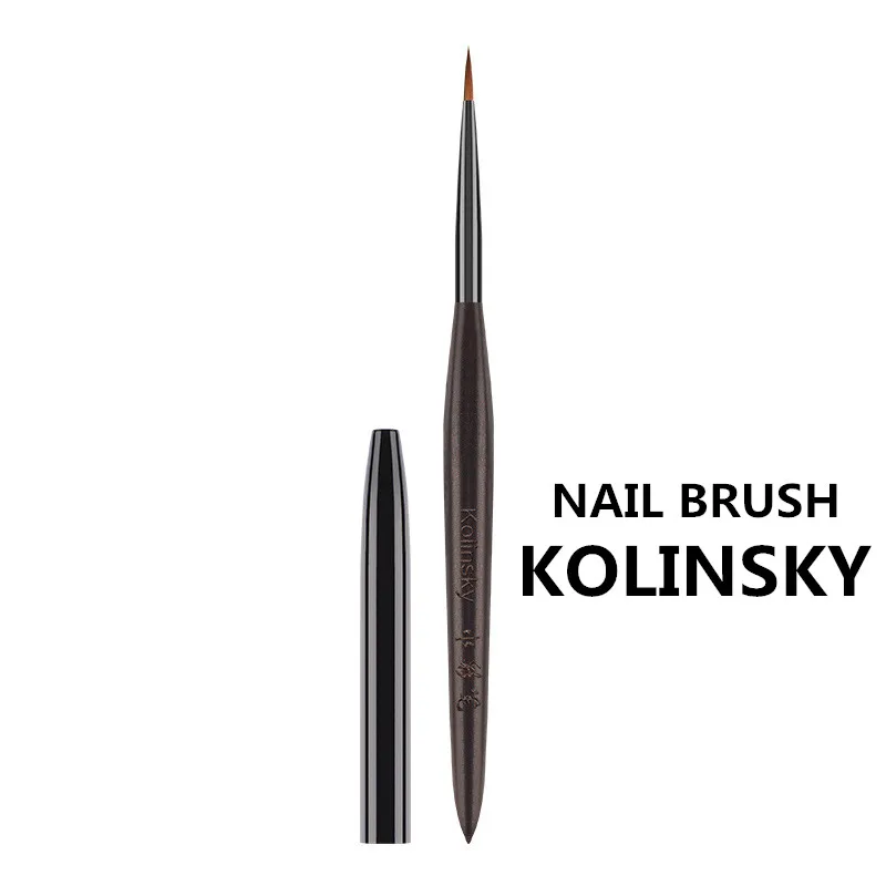1/2Pc Sandalwood Handle Kolinsky Hair Nail Acrylic Brush UV Gel Carving Pen Brush Liquid Powder DIY Nail Drawing Nail Art Bruses view 2