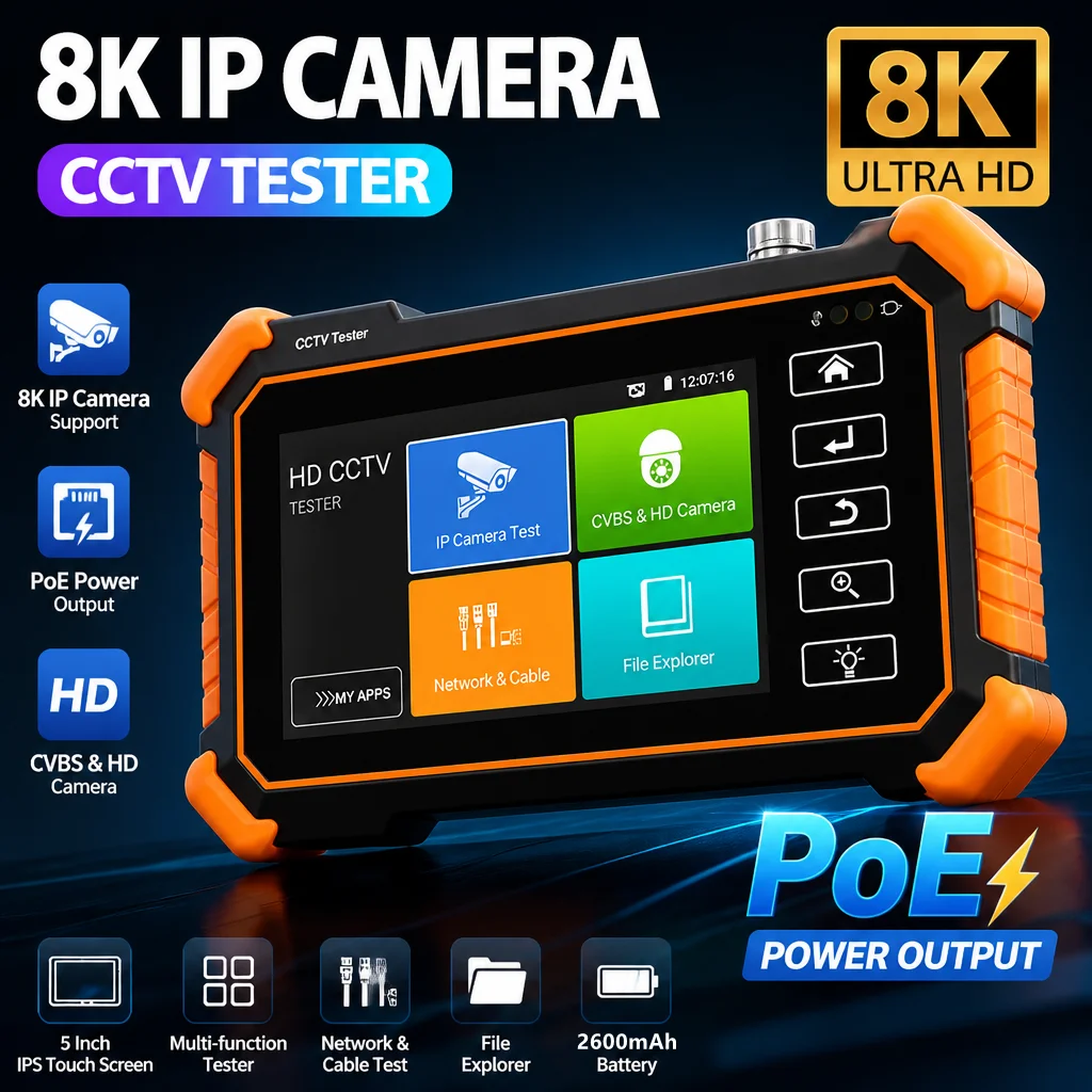 IPC‑1910C Plus All‑in‑One IPC Tester 4‑Inch IPS Screen Light‑Weight CCTV Test Tool With WiFi, Digital Cable Tracer