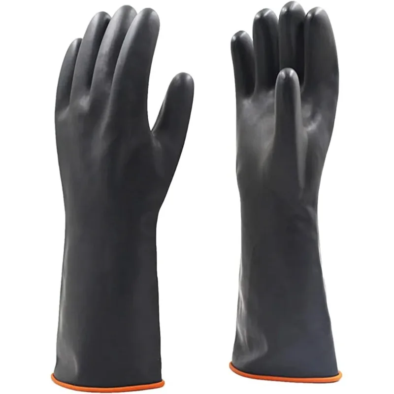 35cm Cleaning Gloves Latex Fingers Crubbing Rubber Kitchen Dishwashing Kitchen Tools Washing Scrub Silicone Gloves Black New