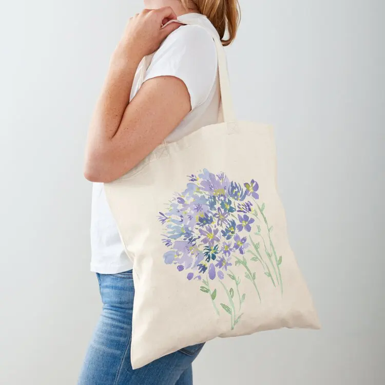 Floral Bouquet in Purple Tote Bag tote bag custom custom fabric bag Woman shopper supermarket folding