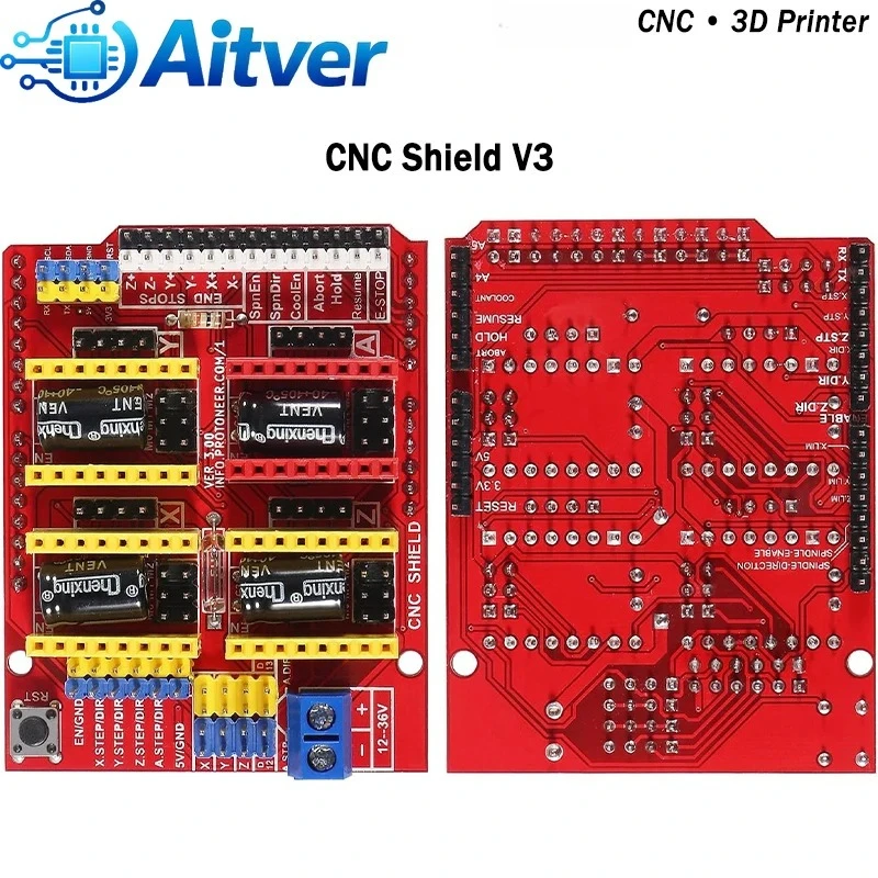 Zestaw sterowników krokowych UNO R3 CNC Shield V3 TMC2209 z radiatorem i opcjonalnym wyłącznikiem krańcowym do maszyn CNC z 1 do 4 osi dla Arduino — zdjęcie produktu 2