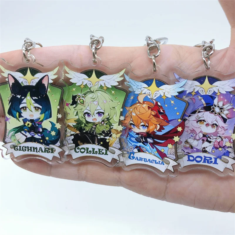 Impact Keychain Nahida Shikanoin Heizou Dori Beelzebul Anime Cosplay Accessories Pendant Cartoon Badge Gift