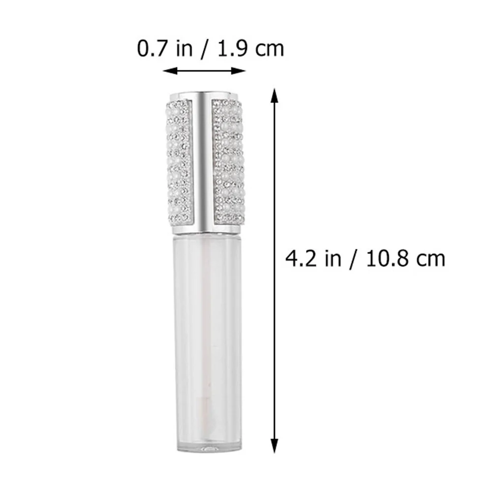 Tubos de brillo de labios recargables, contenedores DIY, botellas redondas compactas para color de labios, ligeras y fáciles de llevar para mujeres y niñas, 5 uds.